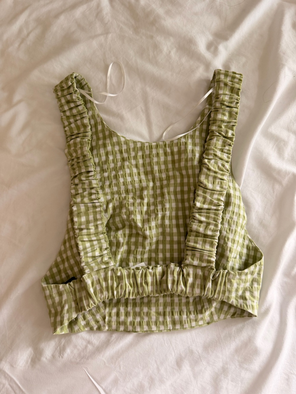 Zara Green Gingham Tank Top - Picture 2 of 3